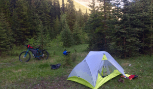 Tent set up for camping