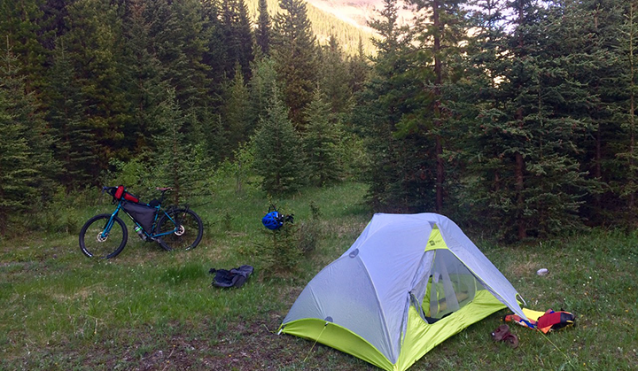 Tent set up for camping