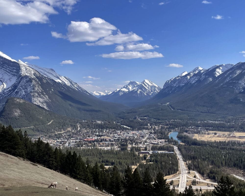 A view of Banff townsite from Mount Norquay